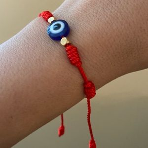 COPY - Evil Eye Bracelet w/Red String. Adjustable.